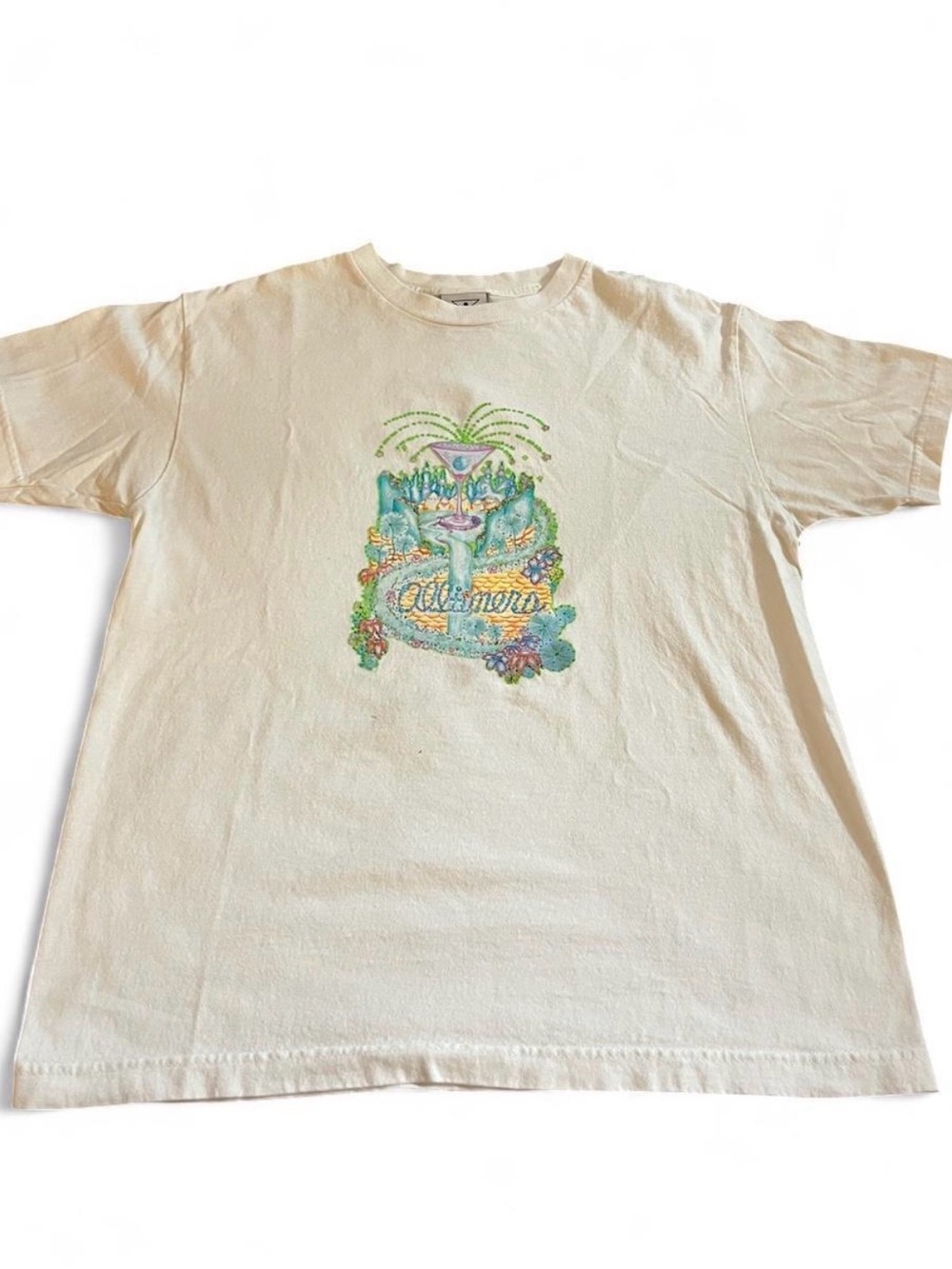 Men’s Vintage 90s Alltimers Graphic Floral White Shirt Size M